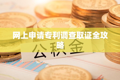 上栗网上申请专利调查取证全攻略