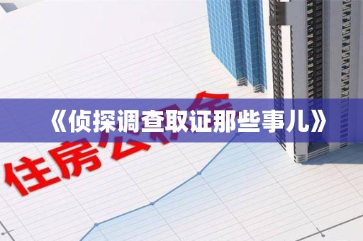 上栗《侦探调查取证那些事儿》