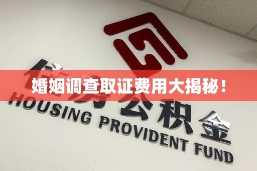 上栗婚姻调查取证费用大揭秘！
