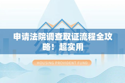 上栗申请法院调查取证流程全攻略！超实用