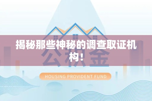 上栗揭秘那些神秘的调查取证机构！