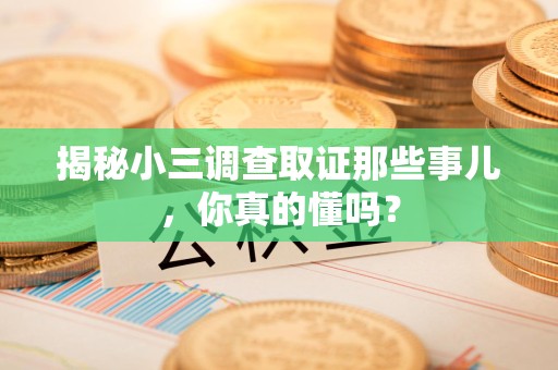 上栗揭秘小三调查取证那些事儿，你真的懂吗？