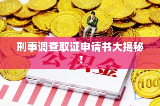 上栗刑事调查取证申请书大揭秘！