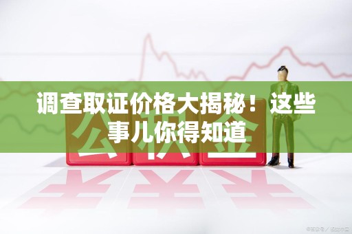 上栗调查取证价格大揭秘！这些事儿你得知道
