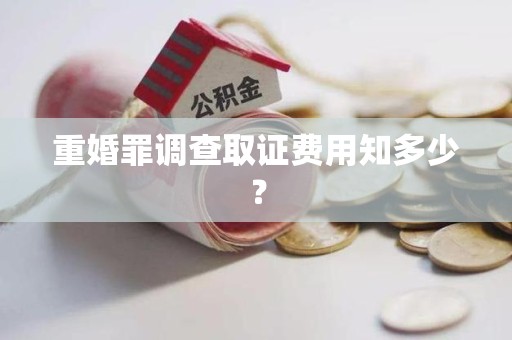 上栗重婚罪调查取证费用知多少？