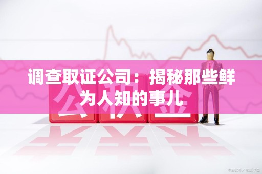 上栗调查取证公司：揭秘那些鲜为人知的事儿