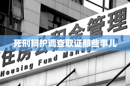 上栗死刑辩护调查取证那些事儿