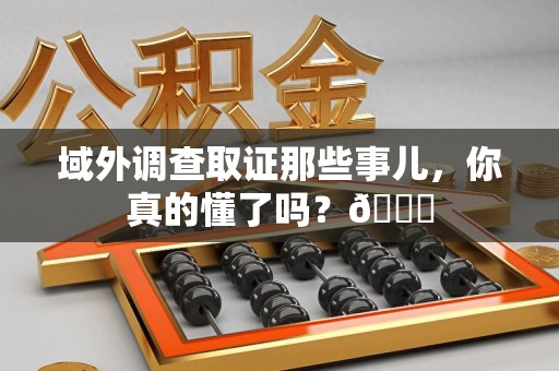 上栗域外调查取证那些事儿，你真的懂了吗？😎