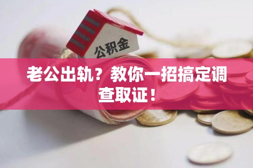 上栗老公出轨？教你一招搞定调查取证！