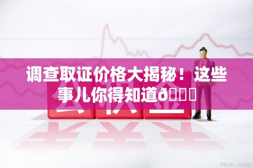上栗调查取证价格大揭秘！这些事儿你得知道😎